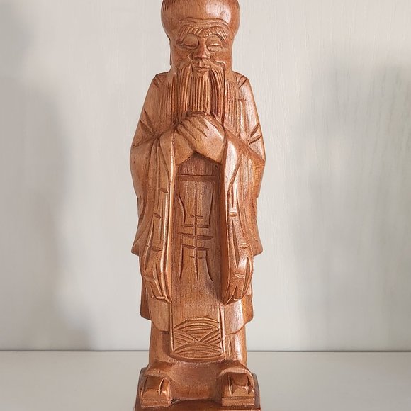 Rare Find Chinese Handcrafted Boxwood Elder Immortal Figurine 12" - Picture 1 of 10
